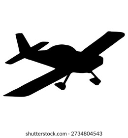 Vector illustration design of a silhouette of a small airplane with two passengers