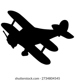 Vector illustration design of a silhouette of a small airplane with two passengers