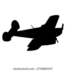 Vector illustration design of a silhouette of a small airplane with two passengers