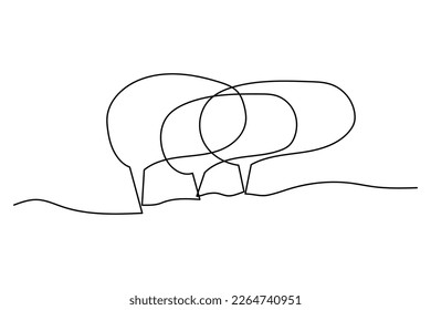 vector illustration design of single continuous line chat, bubble speech