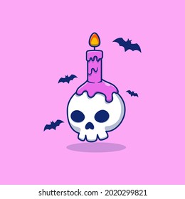 vector illustration design skull with candle on it