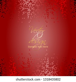 Vector illustration of Vector design. Sparkles on a red background.