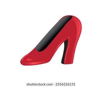 vector illustration design of a special women's shoe with a red high heel