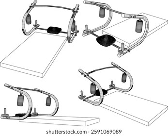 vector illustration design of static running equipment for exercising fitness at home