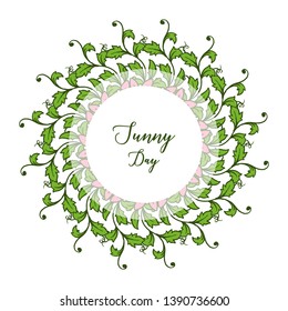 Vector illustration design sunny day with ornate of floral frame