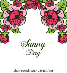 Vector illustration design sunny day with blossom flower frame