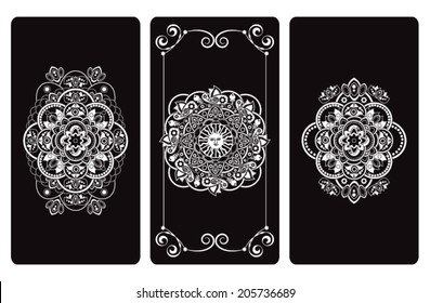 Vector illustration  design for Tarot cards. Vector template for playing cards, tarot, postcard, print