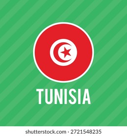 Vector illustration design template of Colored Tunisia flag. Vector illustration of Tunisia flag. Editable colors.