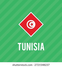 Plantilla de diseño de Ilustración vectorial de la bandera de Túnez de color. Ilustración vectorial de Túnez. Colores editables.