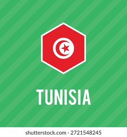 Vector illustration design template of Colored Tunisia flag. Vector illustration of Tunisia flag. Editable colors.