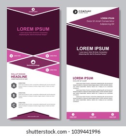 vector illustration design template Modern roll up abstract geometric style business banners two sided flyer 
