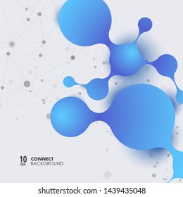 Vector Illustration Design Template. Science And Medicine Abstract Background With Connection Molecules And Atoms