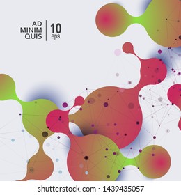 Vector illustration design template. Science and medicine abstract background with connection molecules and atoms