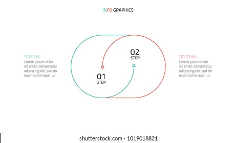 Vector illustration design template with two options.vector linear elements.