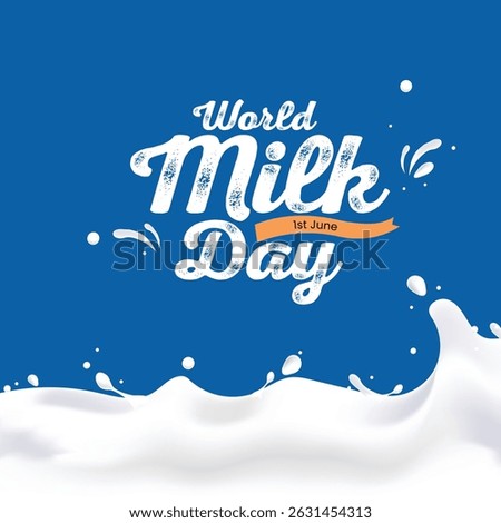 Vector Illustration design template for World Milk Day, Blue background creative banner