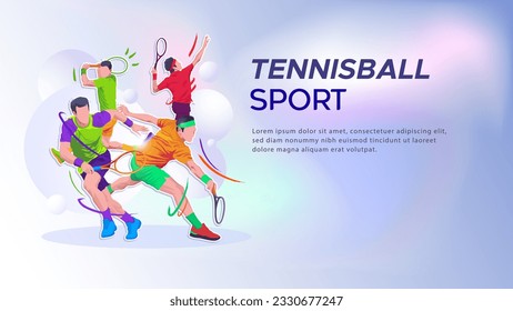 vector illustration design tennis ball player, sports athlete. for national sports day celebration