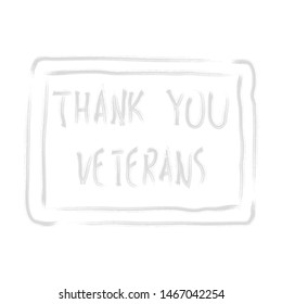 vector illustration design for text thank you veterans with white background