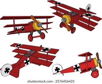 vector illustration design of traditional children's toy old classic vintage wooden airplane