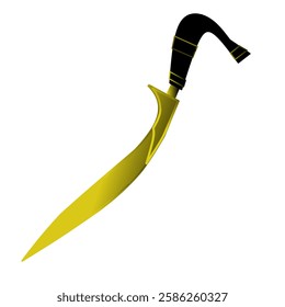 
Vector illustration design of traditional weapon of Aceh, province of Indonesia, named RENCONG. 
Made of brass, and the handle is made of buffalo horn.