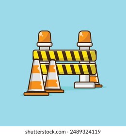 "Vector illustration design of traffic equipment and road signs"