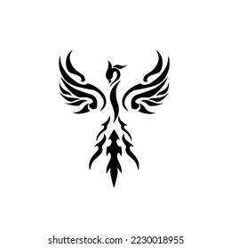 vector illustration design tribal logo symbol Phoenix