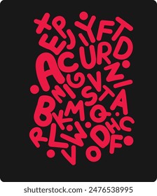 vector illustration design for t-shirt design with alphabet motif