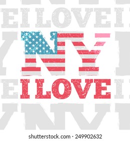 vector illustration, design t-shirts love NY New York, t-shirt graphics