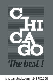 vector illustration, design t-shirts love Chicago the best, t-shirt graphics