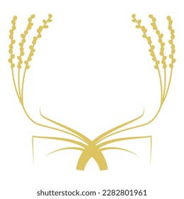 Vector illustration of a design of two crossed silhouettes of ears of rice.