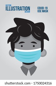 Vector Illustration design to use for graphics, banners and presentations about covid-19, coronavirus, prevention mask and social distancing.