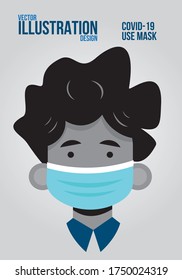 Vector Illustration design to use for graphics, banners and presentations about covid-19, coronavirus, prevention mask and social distancing.
