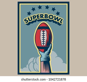 Vector illustration design vintage  of American football  poster