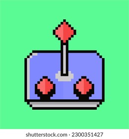 vector illustration design of vintage red blue pixel game icon