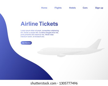 Vector illustration. Design for website page. Airline tickets. 