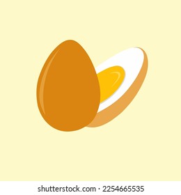 Vector illustration design of whole and chopped boiled eggs.