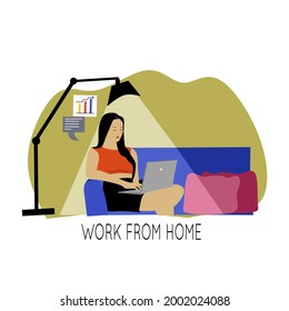 Vector illustration or design of work from home 