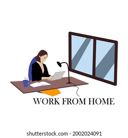 Vector illustration or design of work from home 