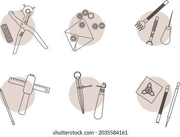 Vector illustration for design of work with leather