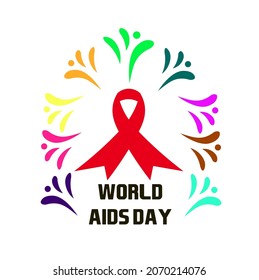 Vector illustration design for world aids day commemoration, this design is suitable for printing on t-shirts, hats, masks, and others, especially on aids day commemoration every December.