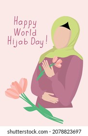 Vektorgrafik für die Design-Karte des World Hijab Day