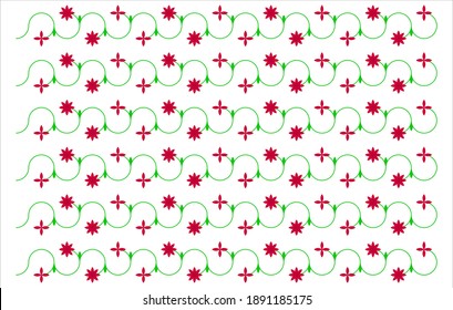 vector illustration of designed flower branch pattern