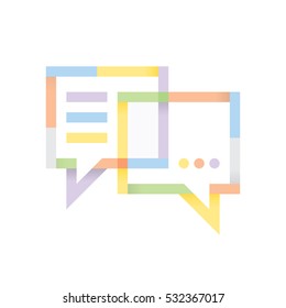Vector illustration of designed online messages chat bubbles icon