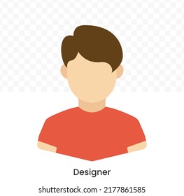 Vector illustration of Designer Avatar in color on a transparent background (PNG). EPS Vector