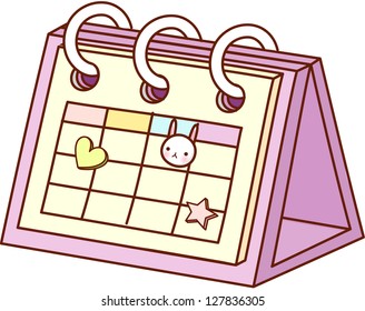 Una ilustración vectorial del calendario de escritorio