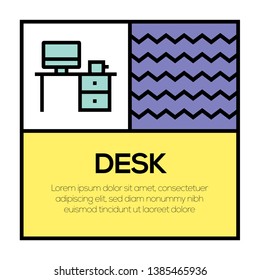 VECTOR ILLUSTRATION OF DESK ICON CONCEPT