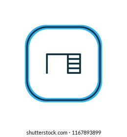 Vector illustration of desk icon line. Beautiful workplace element also can be used as table icon element.
