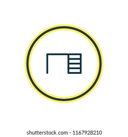 Vector illustration of desk icon line. Beautiful bureau element also can be used as table icon element.