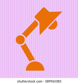 Icono de alta calidad de la lámpara de escritorio en naranja.
