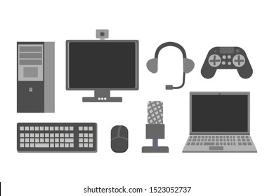 Vector illustration of a desktop gamer.