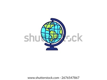 Vector illustration of desktop globe for logo	